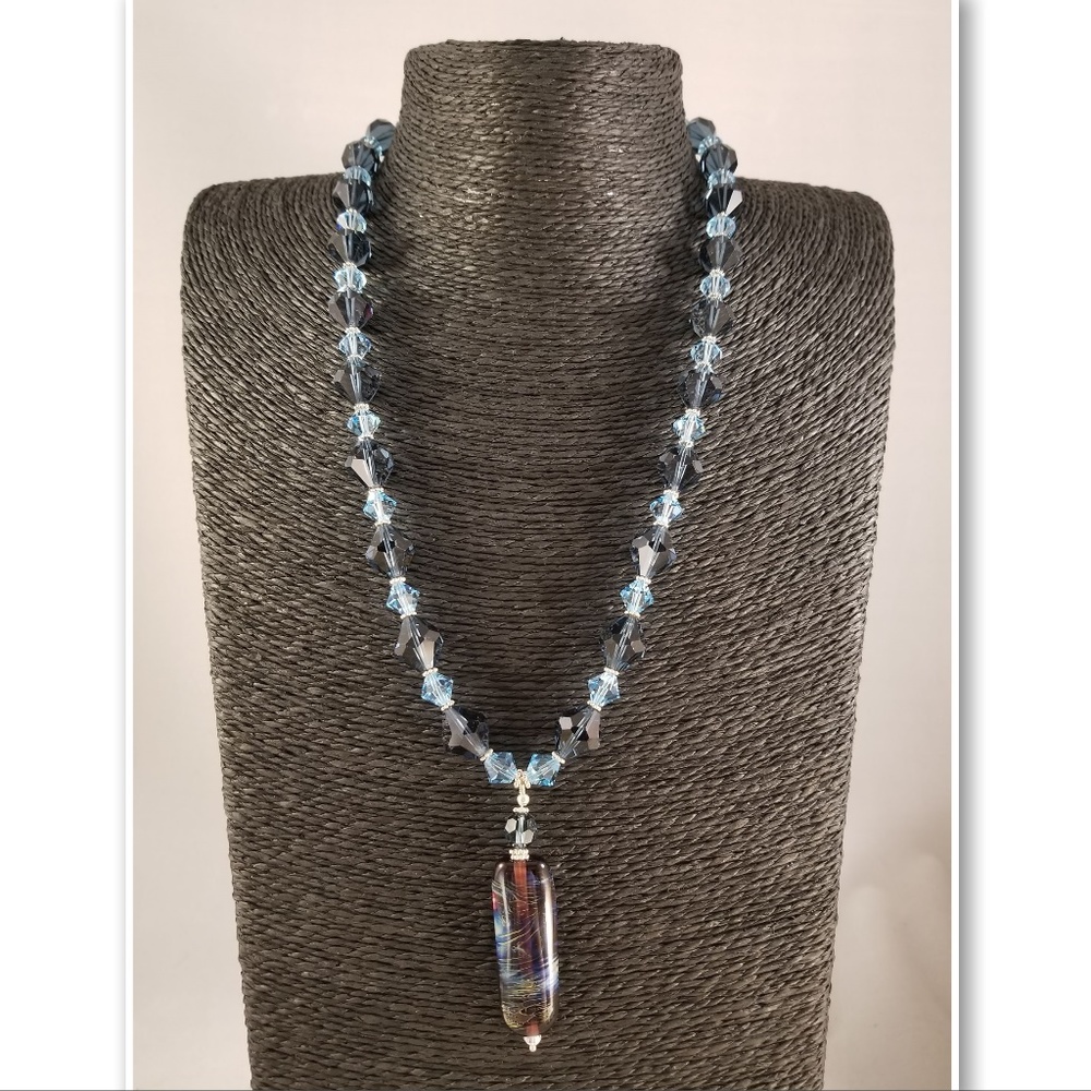 Lampwork and Swarovski Crystal Statement Necklace